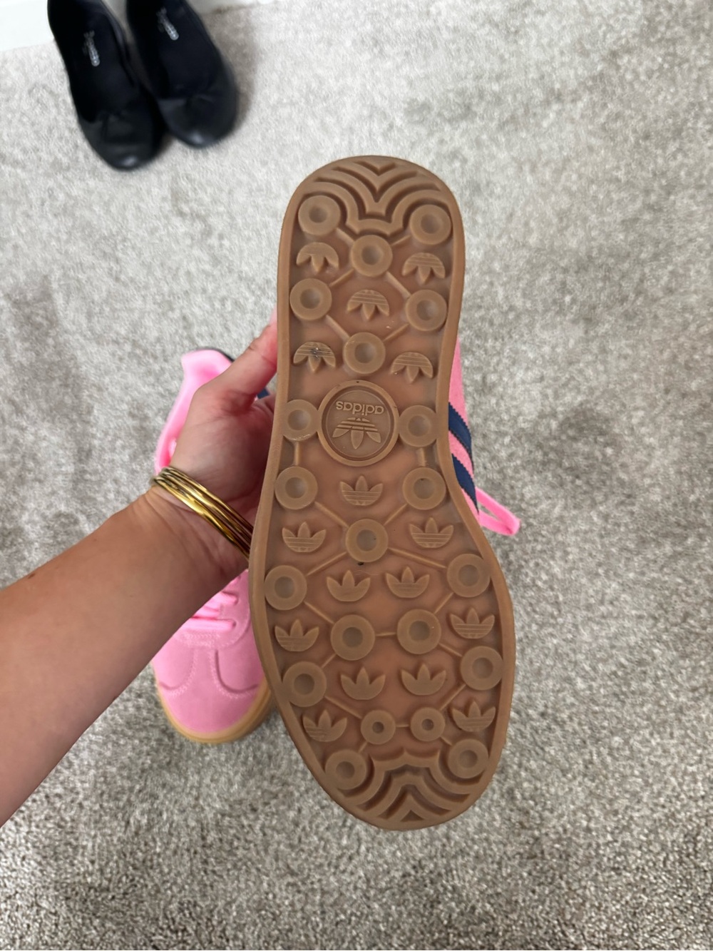 adidas Pink Suede Sneakers with Navy Three Stripes - Picture 7 of 8